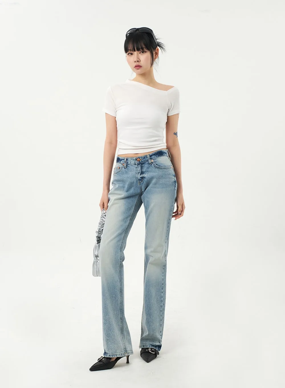 Unbalanced Neck Tee CA328 sold by Lewkin product image thumbnail 4