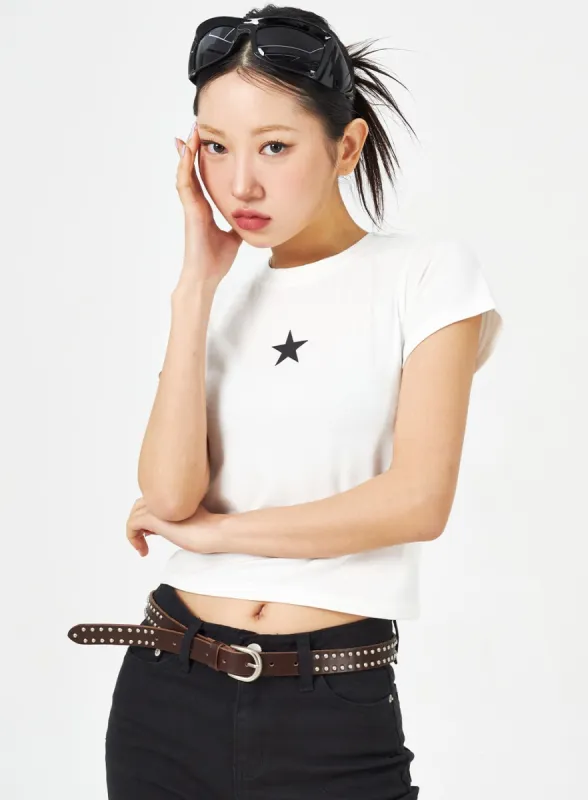 Star Cropped Tee CM321 sold by Lewkin
