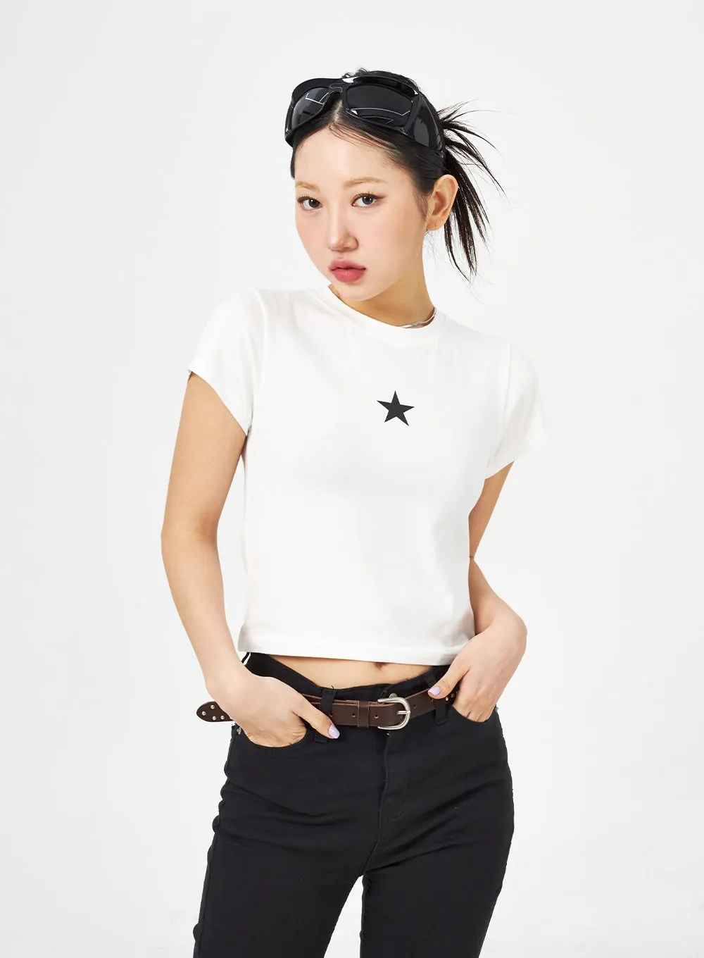 Star Cropped Tee CM321 sold by Lewkin product image thumbnail 5