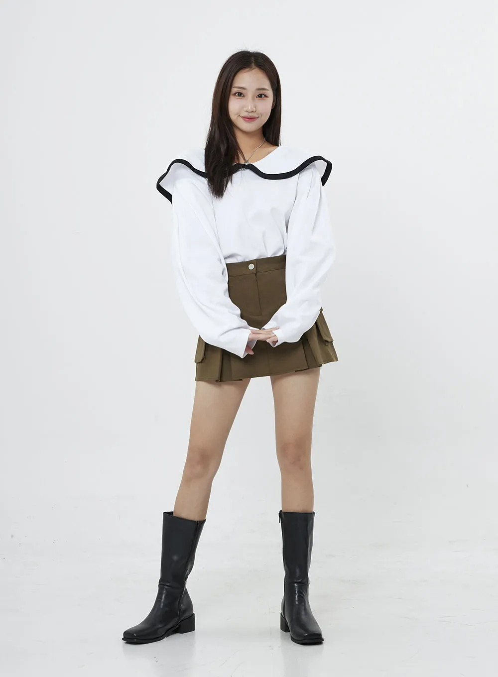 Pleated Cargo Mini Skirt BO13 sold by Lewkin product image thumbnail 2