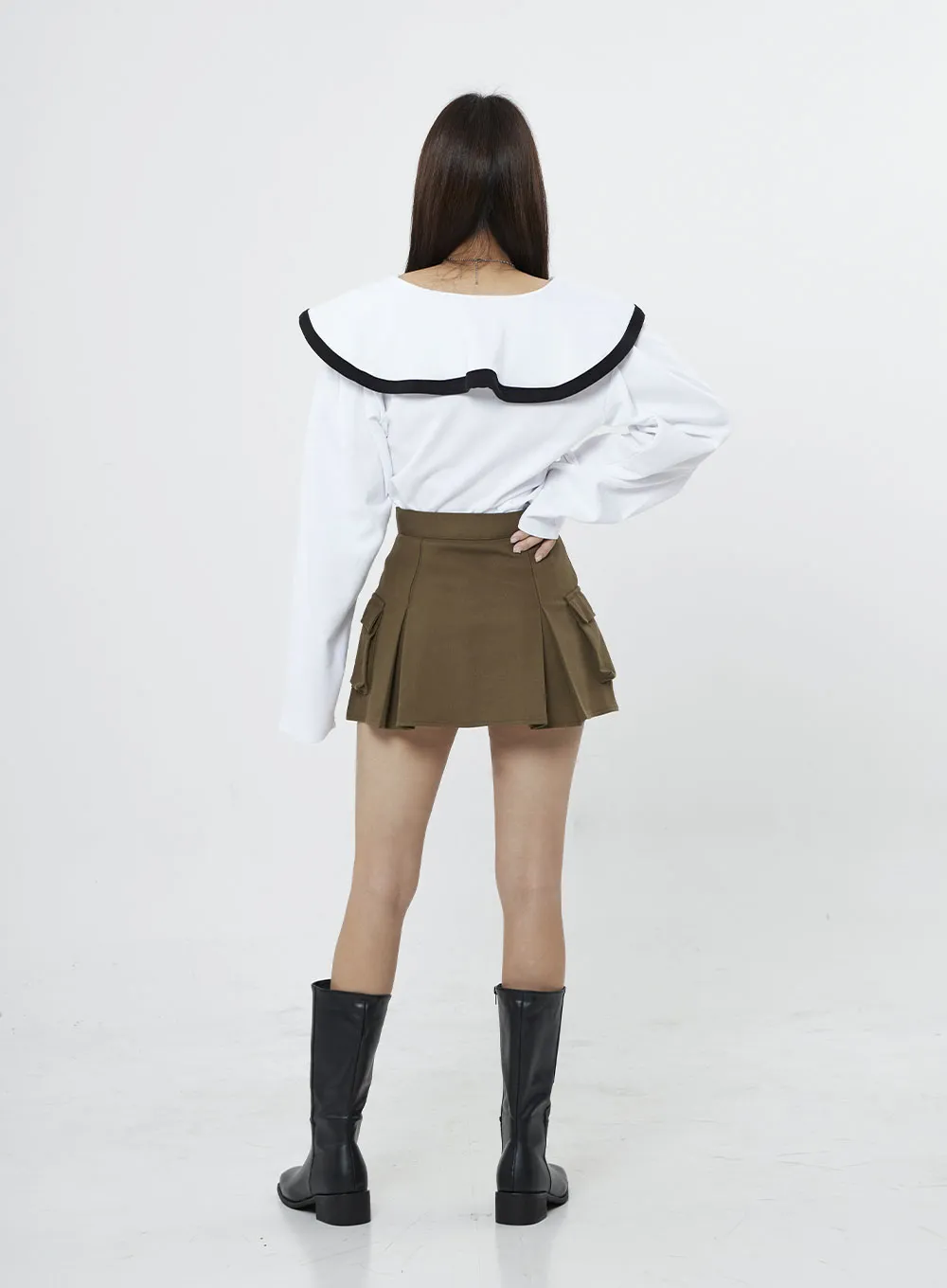 Pleated Cargo Mini Skirt BO13 sold by Lewkin product image thumbnail 5