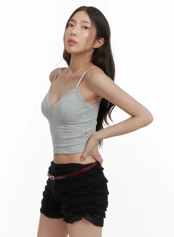 Sweetheart Lace Crop Cami Top CY416 sold by Lewkin