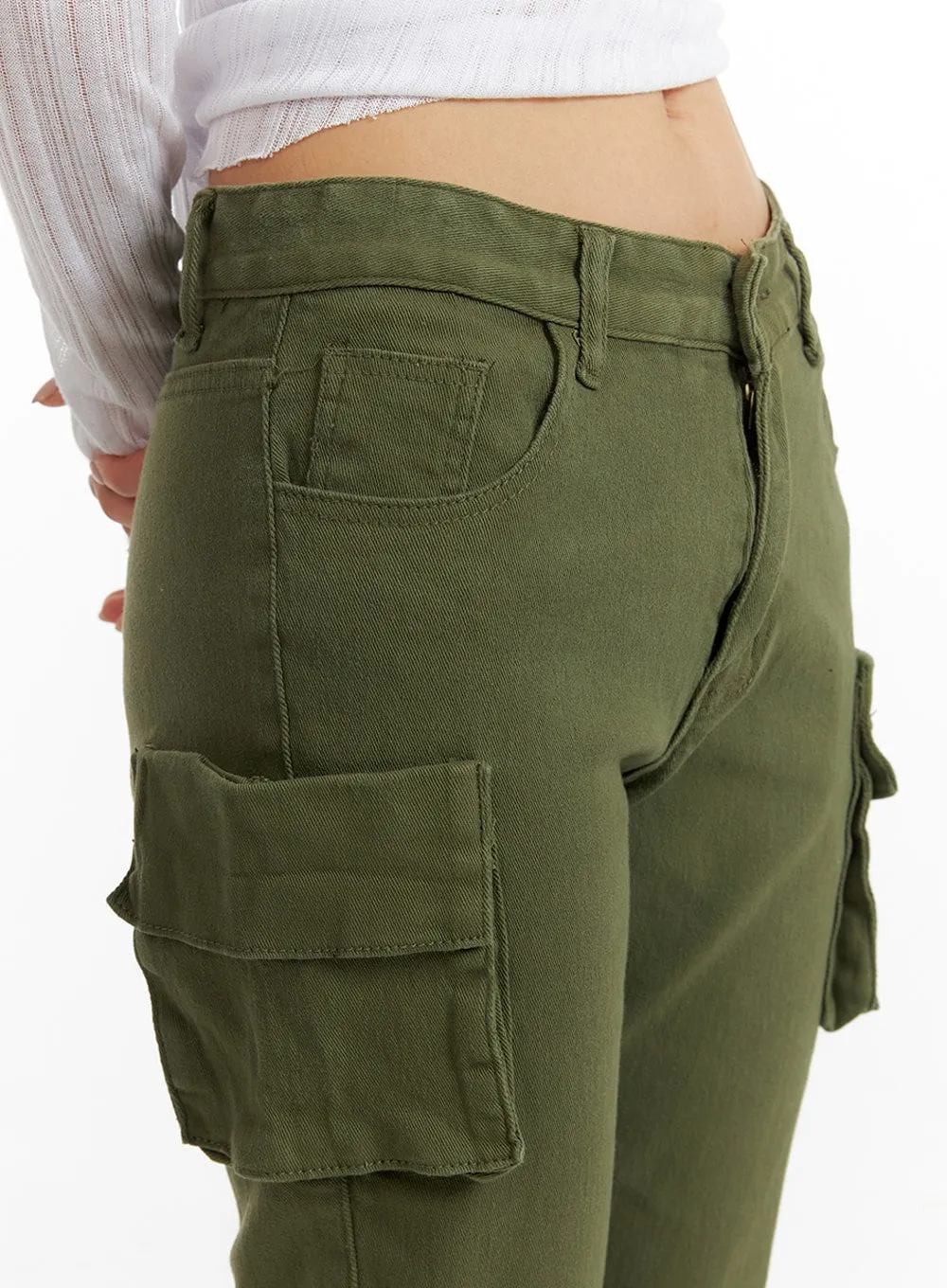 Cargo Slim Fit Bootcut Pants IM404 sold by Lewkin product image thumbnail 4