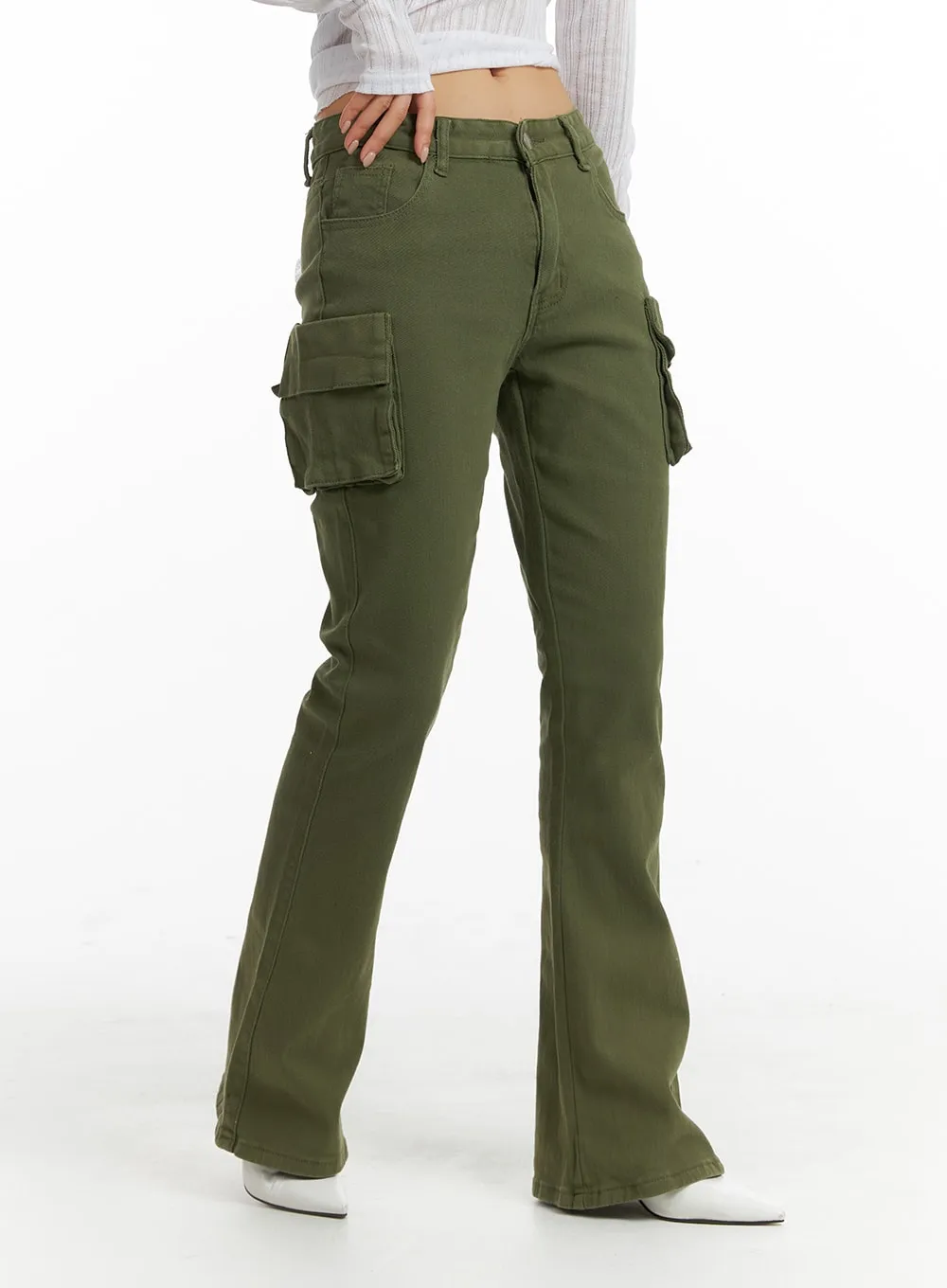 Cargo Slim Fit Bootcut Pants IM404 sold by Lewkin product image thumbnail 2