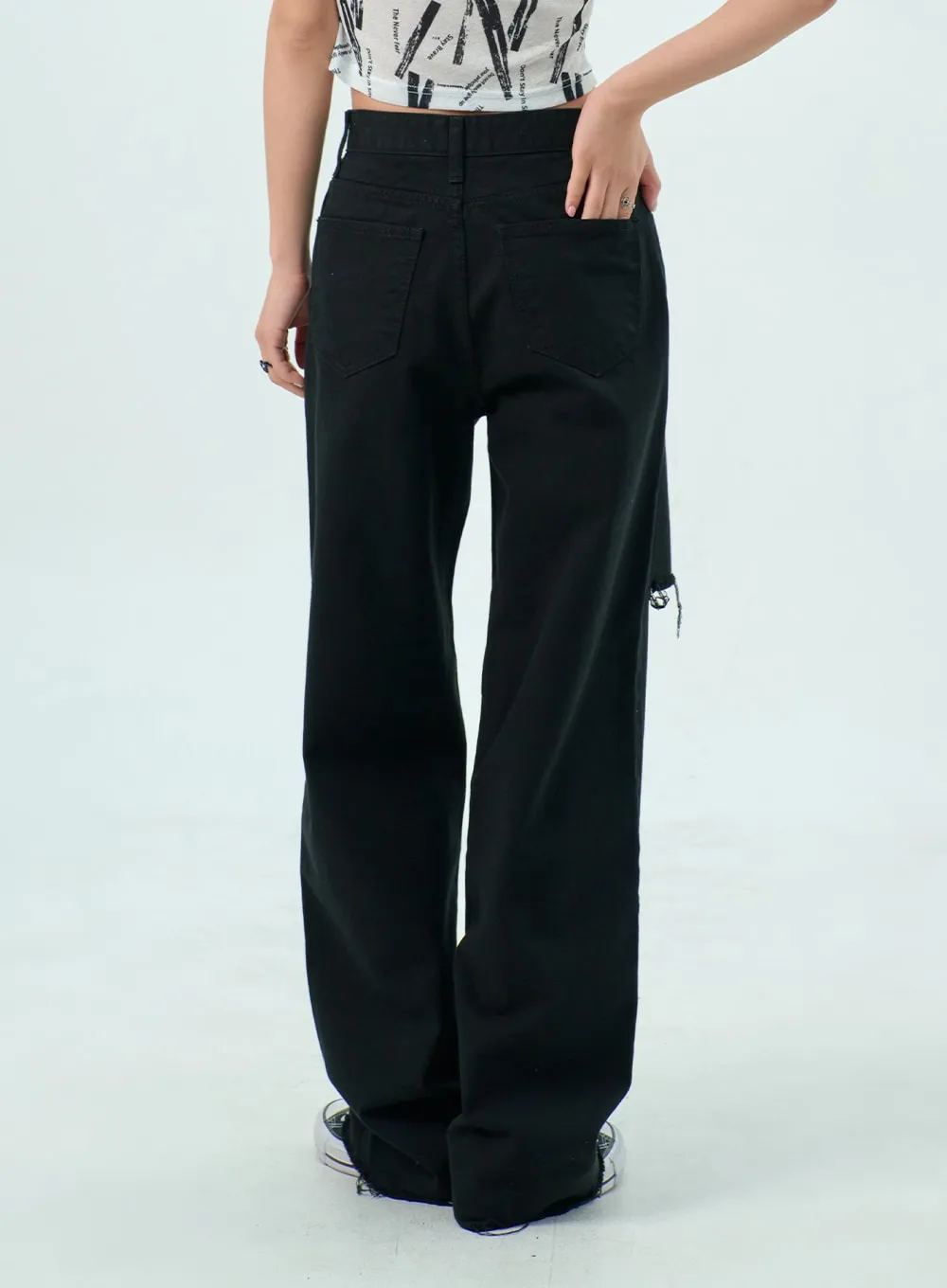 Ripped Cotton Pants BY317 sold by Lewkin product image thumbnail 4