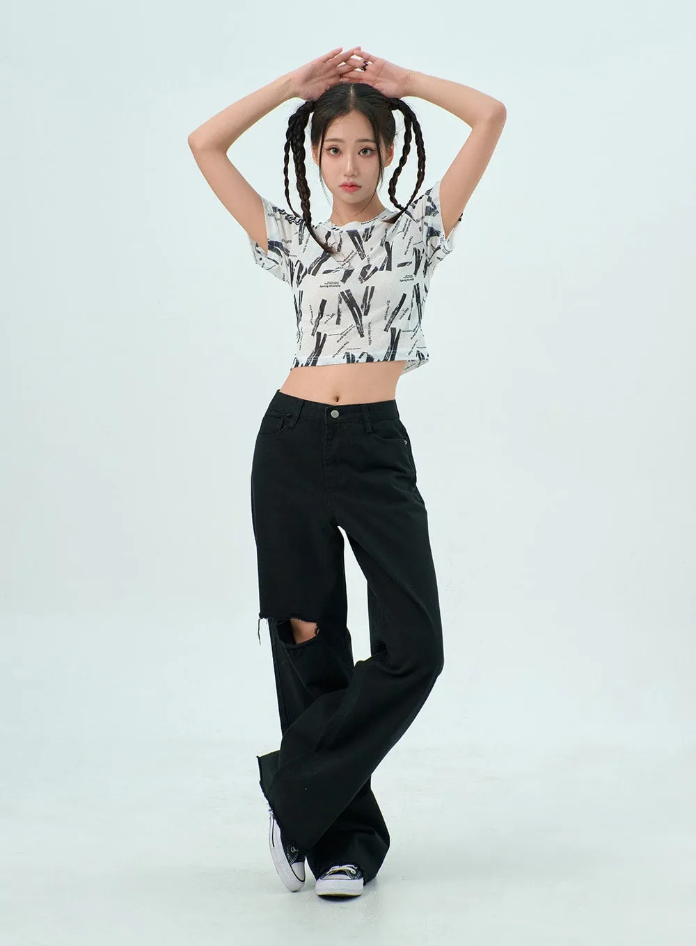 Ripped Cotton Pants BY317 sold by Lewkin