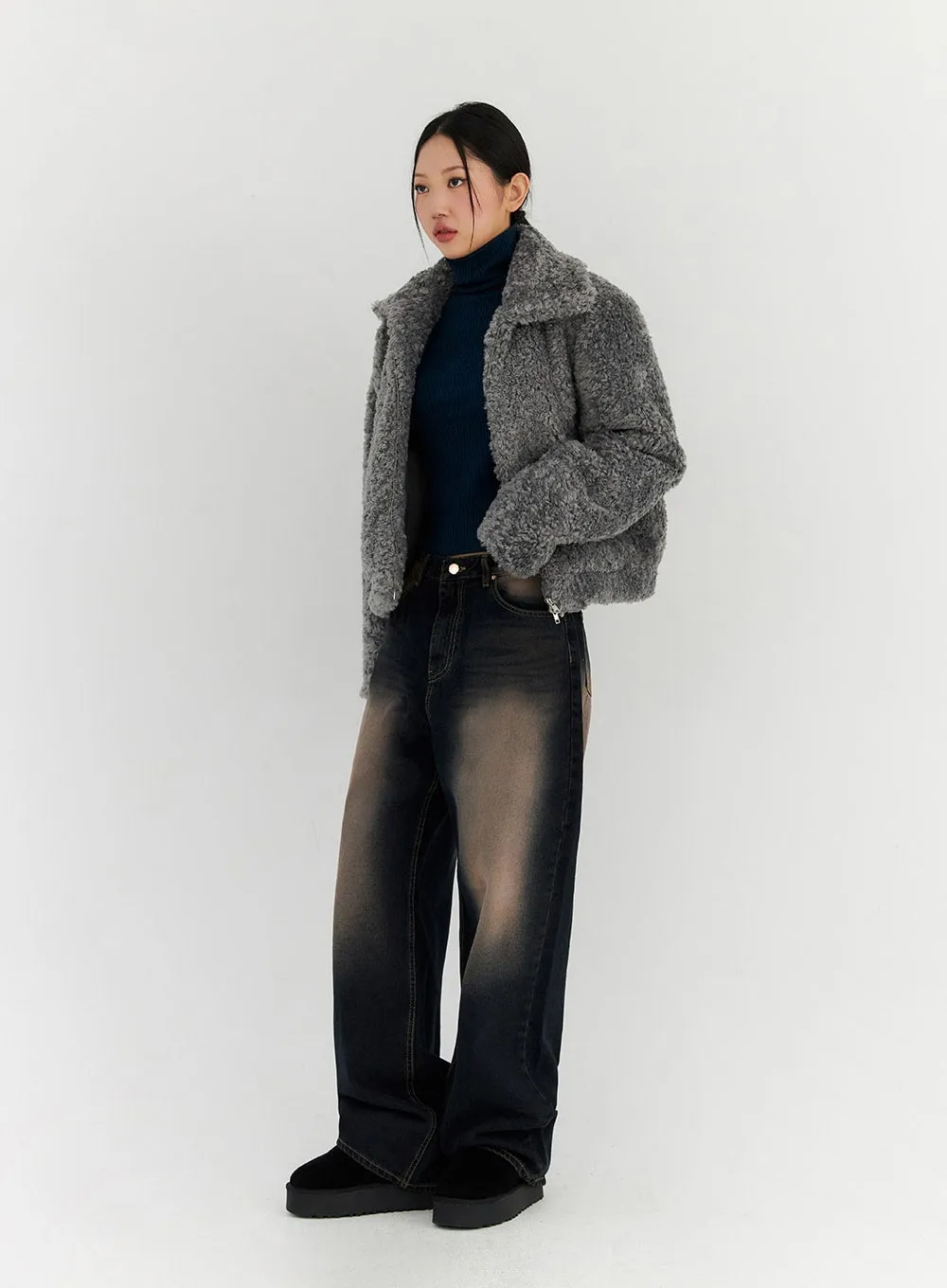 Wide Collar Faux Fur Jacket CN315 sold by Lewkin product image thumbnail 3