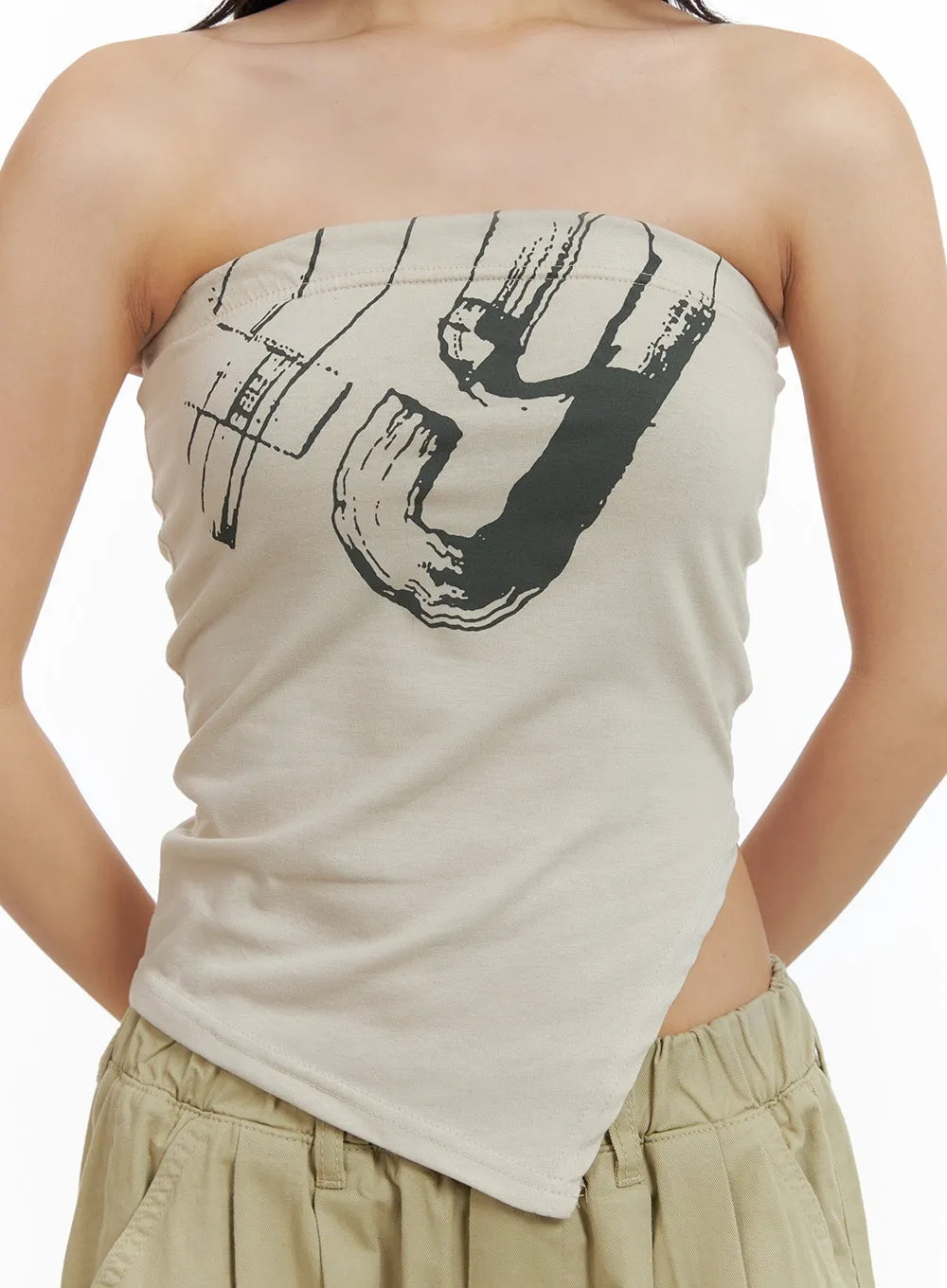 Graphic Tube Top CU404 sold by Lewkin product image thumbnail 3