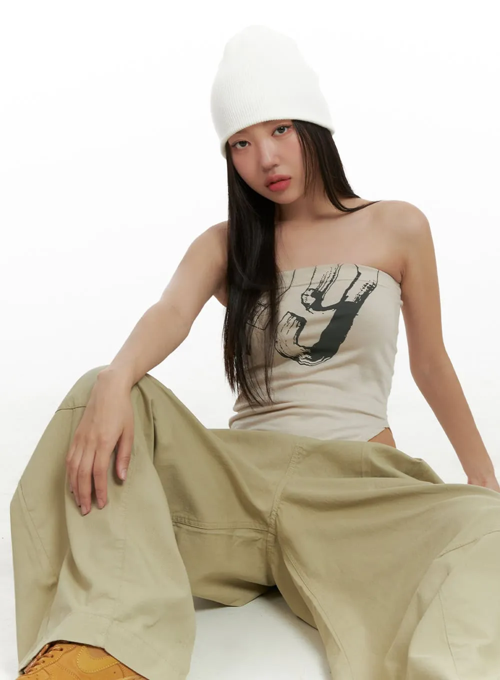 Graphic Tube Top CU404 sold by Lewkin