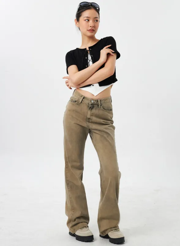 Wide Leg Bootcut Pants CY309 sold by Lewkin