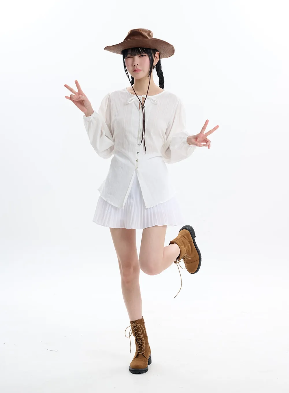 Pleated Mini Skirt IF413 sold by Lewkin product image thumbnail 3