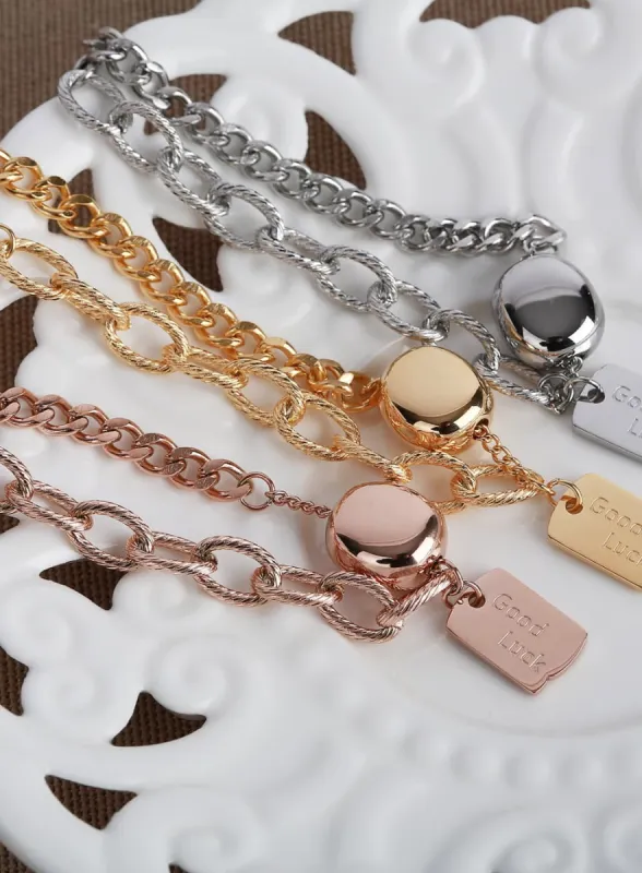 Lucky Pendant Chain Bracelet IL411 sold by Lewkin