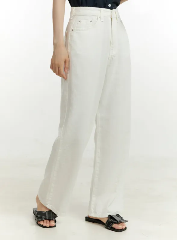 Solid Cotton Wide Leg Pants OU4281 sold by Lewkin