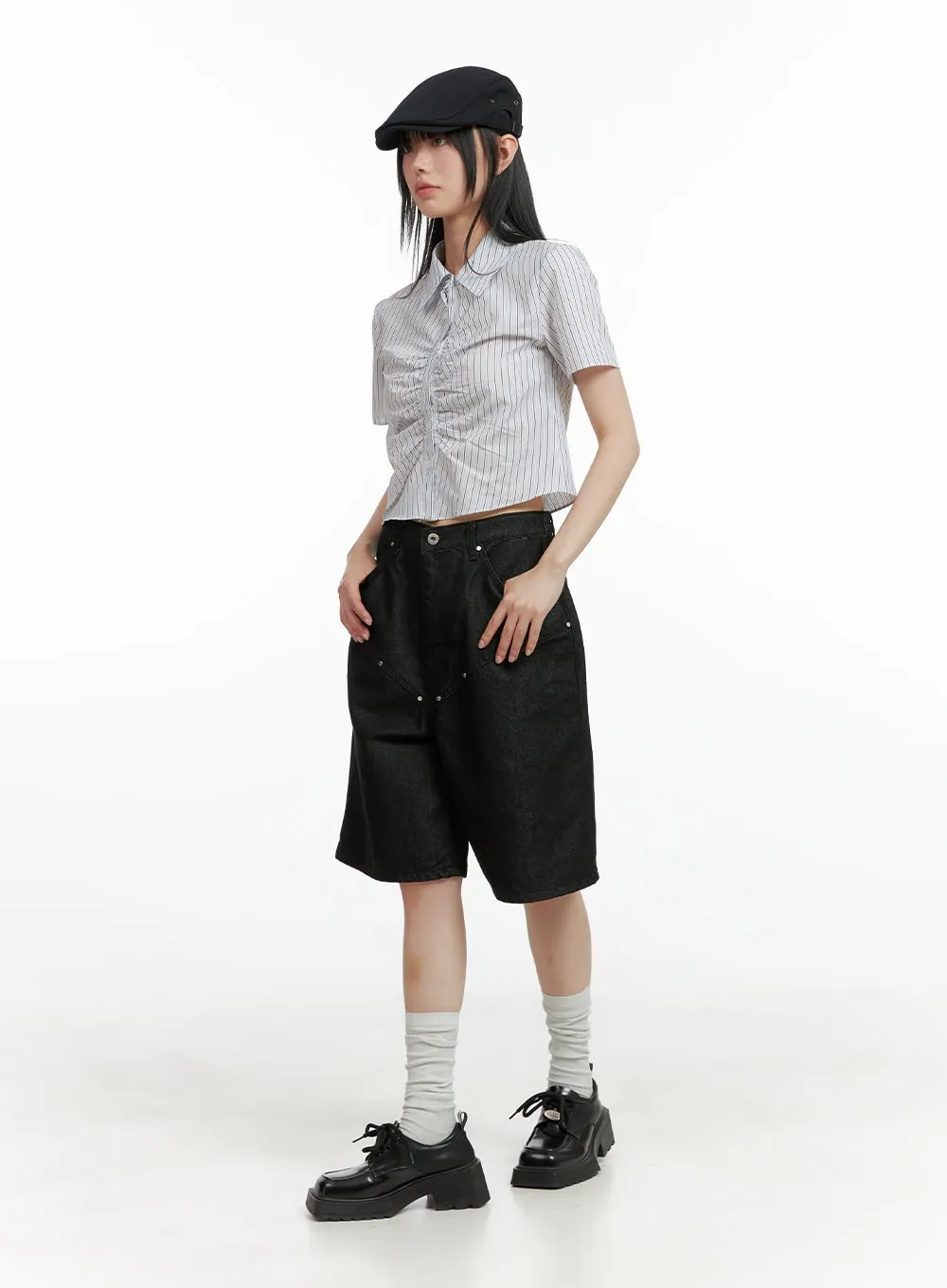 Studded Baggy Jorts CL401 sold by Lewkin product image thumbnail 2