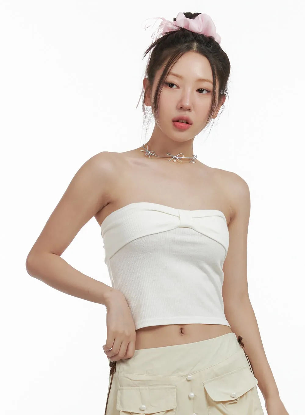 Ribboned Tube Top OL402 sold by Lewkin