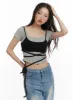 Acubi Tie-Waist Crop Tank Top CY403 sold by Lewkin