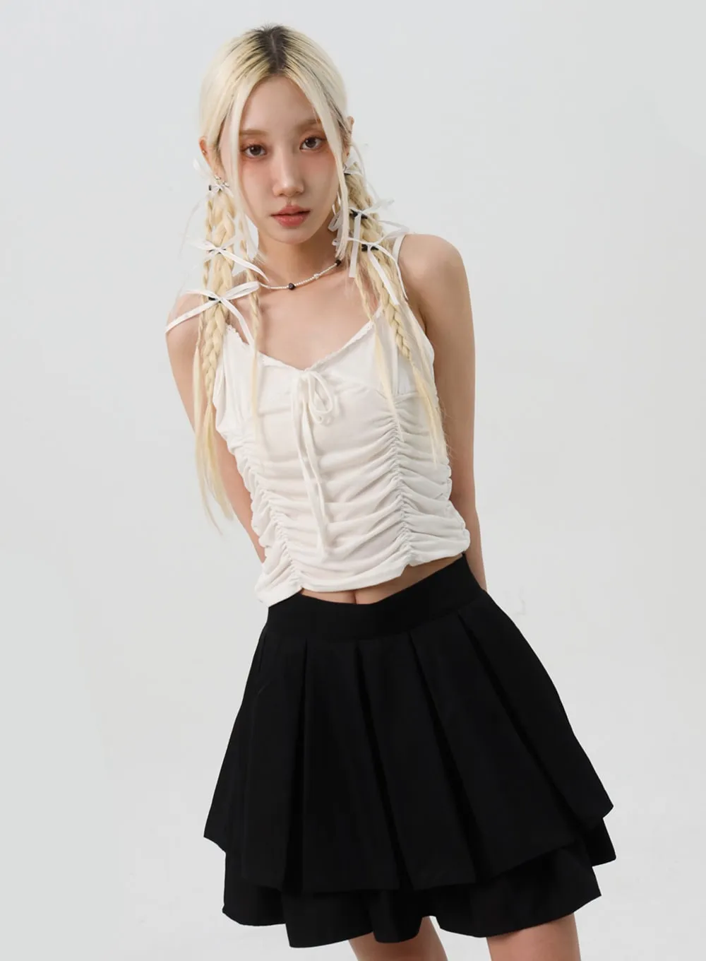 Lace Crop Camisole IS307 sold by Lewkin product image thumbnail 2