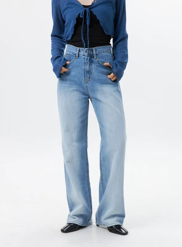 Wide Leg High Waist Jeans OL328 sold by Lewkin