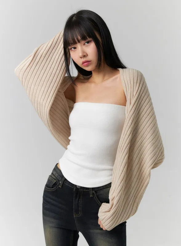 Acubi Ribbed Bolero Cardigan CD308 sold by Lewkin