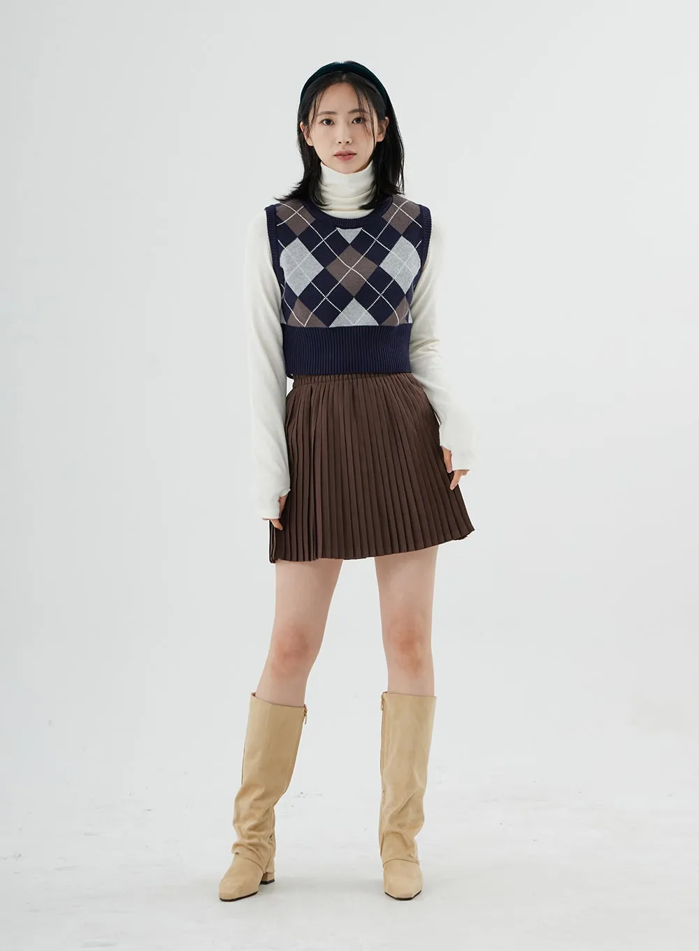 Pleated Bending Mini Skirt ON09 sold by Lewkin