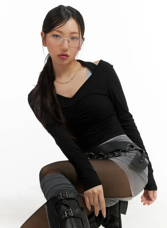 Halter Neckline Long Sleeve Top CM421 sold by Lewkin