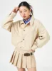 Button Cropped Jacket CM321 sold by Lewkin