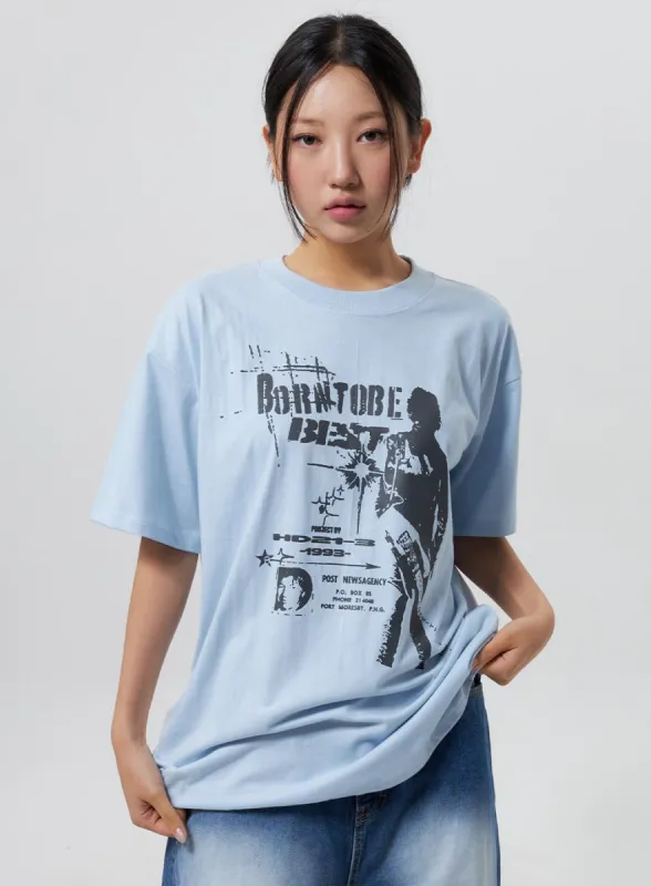 Oversized Cotton Tee CY323 sold by Lewkin