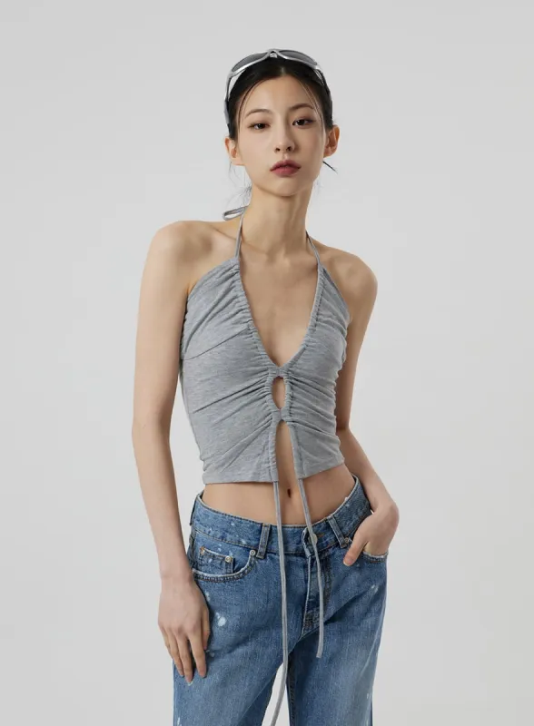 Knit Bustier Neck String Top CN09 | Parallel