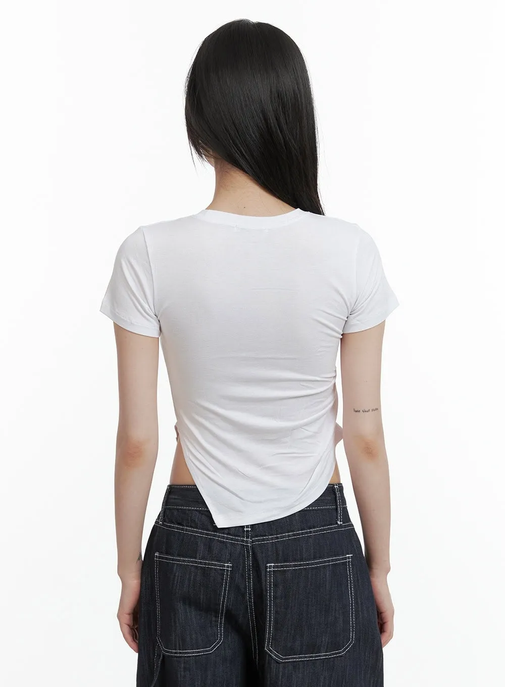 Side Cut Crop Top CY414 sold by Lewkin product image thumbnail 4