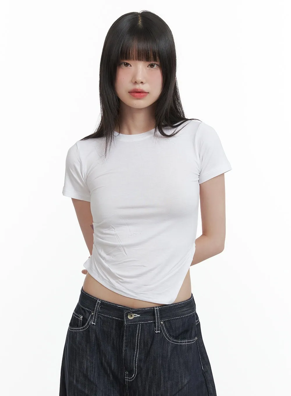 Side Cut Crop Top CY414 sold by Lewkin