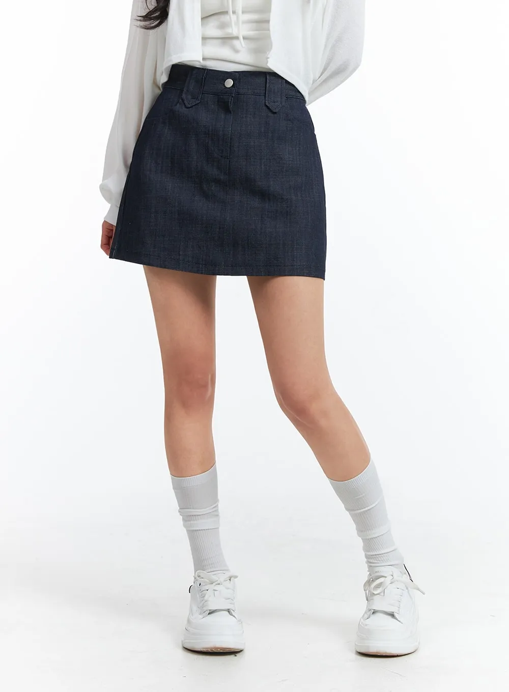 Denim Mini Skirt OJ426 sold by Lewkin product image thumbnail 2