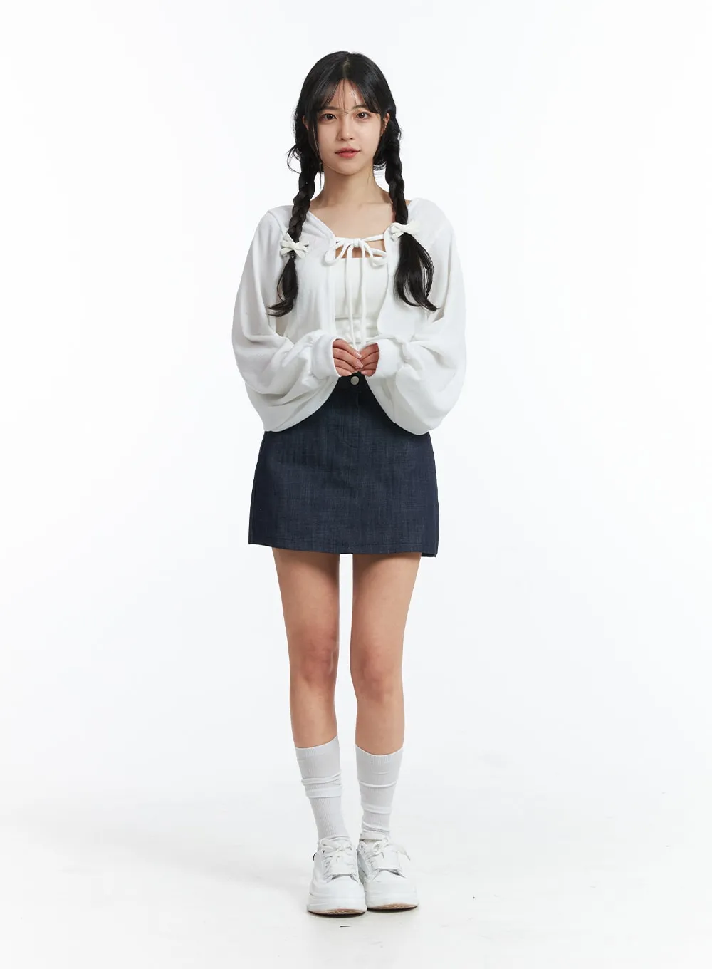 Denim Mini Skirt OJ426 sold by Lewkin product image thumbnail 3