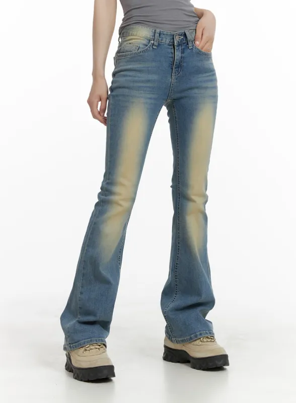 Slim Fit Washed Bootcut Jeans CA402 sold by Lewkin