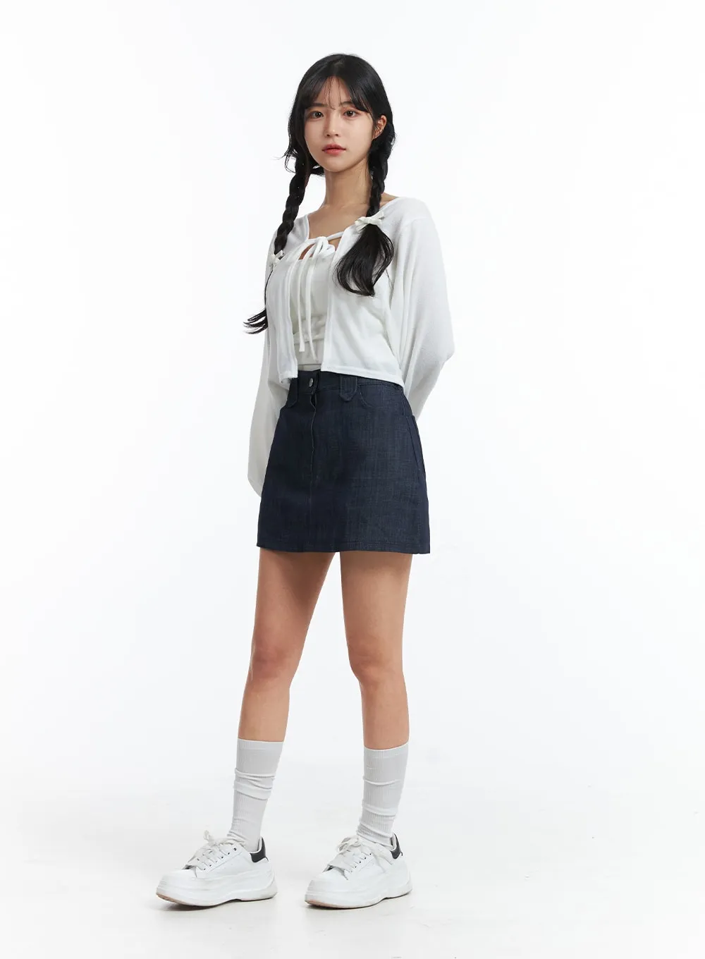 Denim Mini Skirt OJ426 sold by Lewkin product image thumbnail 4