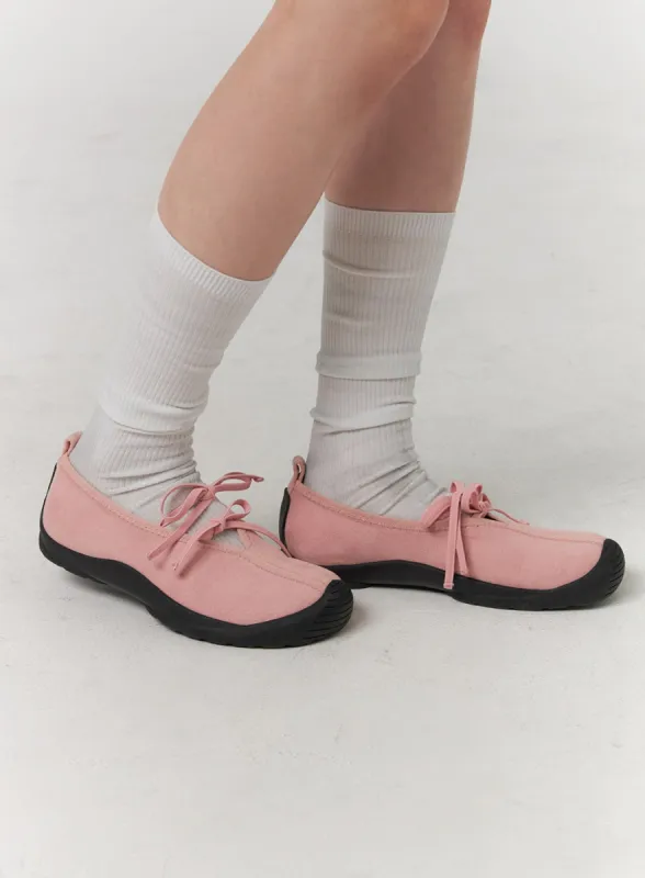 Balletcore Suede Ribbon Sneakers OJ418 sold by Lewkin