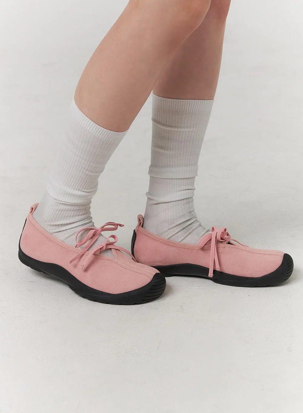 Balletcore Suede Ribbon Sneakers OJ418 sold by Lewkin