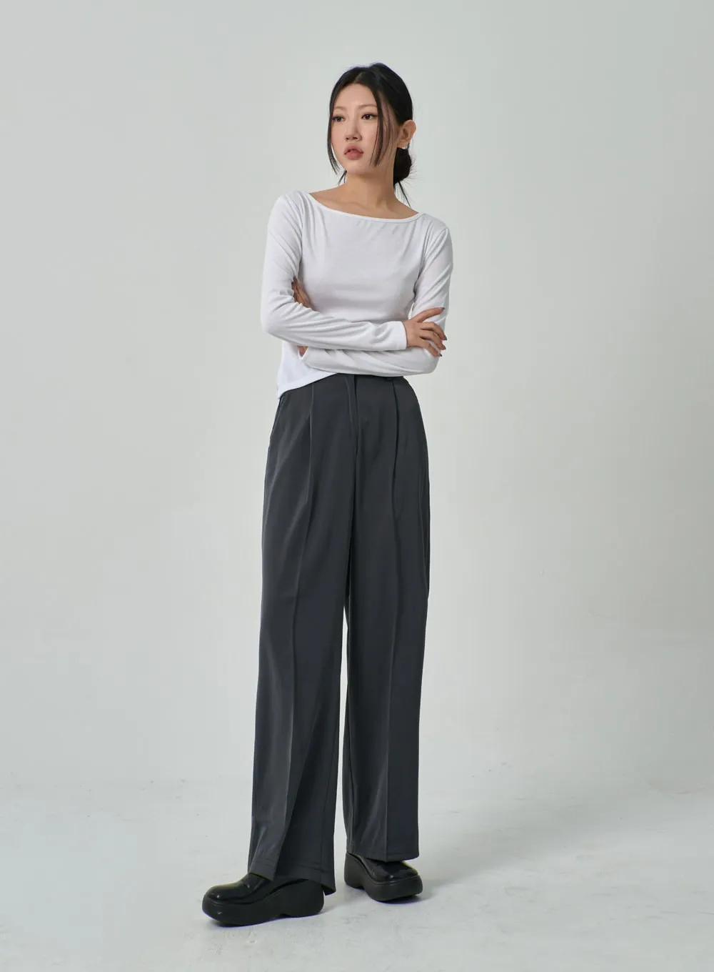 Wide Leg Tailored Pants IF315 sold by Lewkin product image thumbnail 4