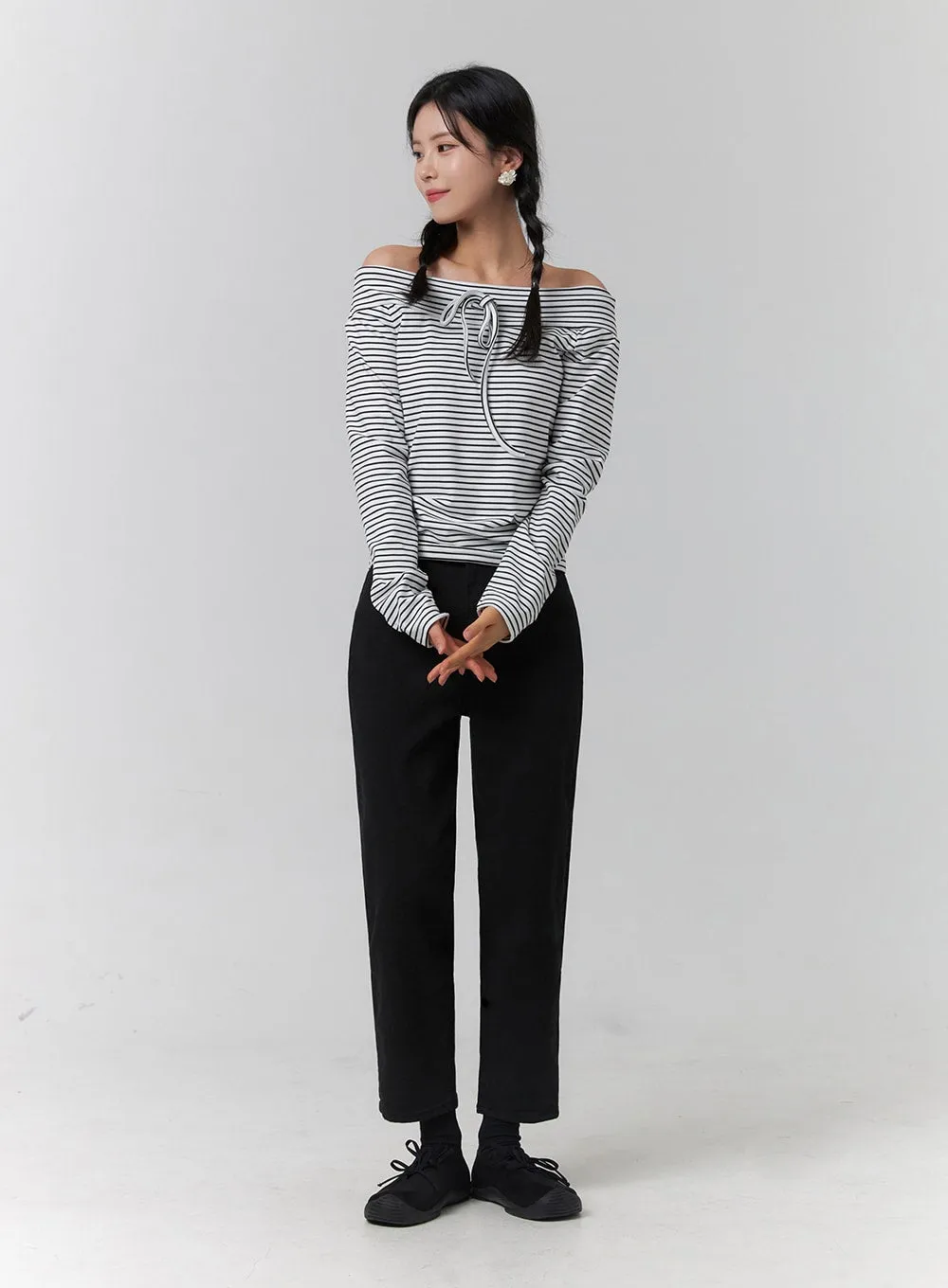 Balletcore Suede Ribbon Sneakers OJ418 sold by Lewkin product image thumbnail 5