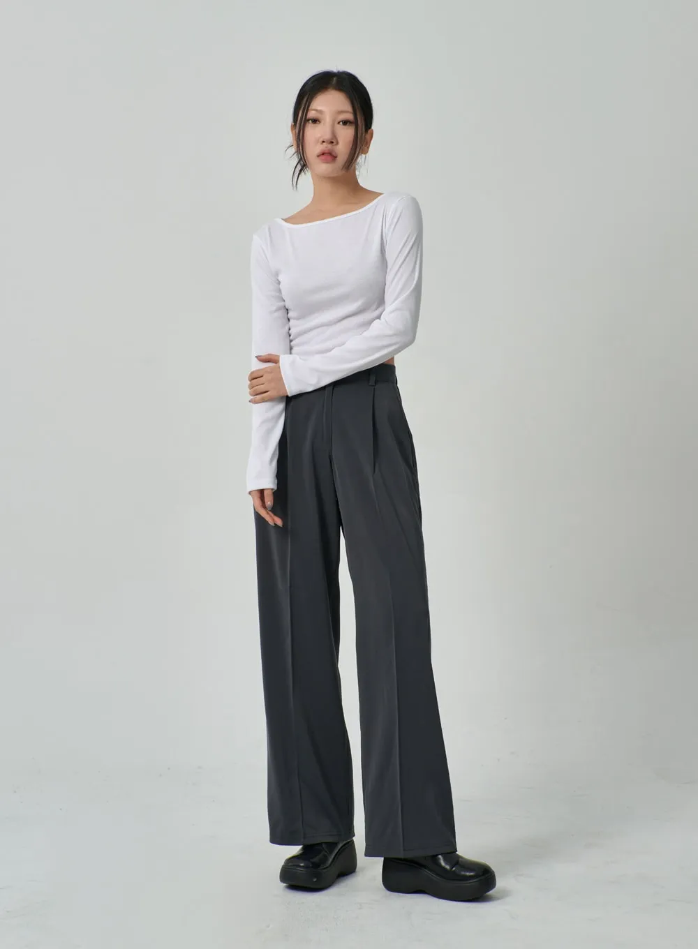 Wide Leg Tailored Pants IF315 sold by Lewkin product image thumbnail 5