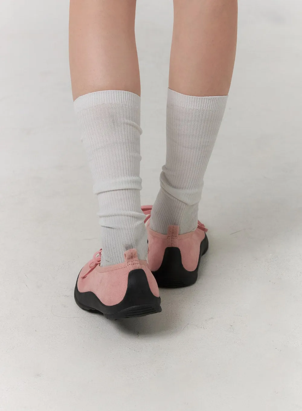 Balletcore Suede Ribbon Sneakers OJ418 sold by Lewkin product image thumbnail 2