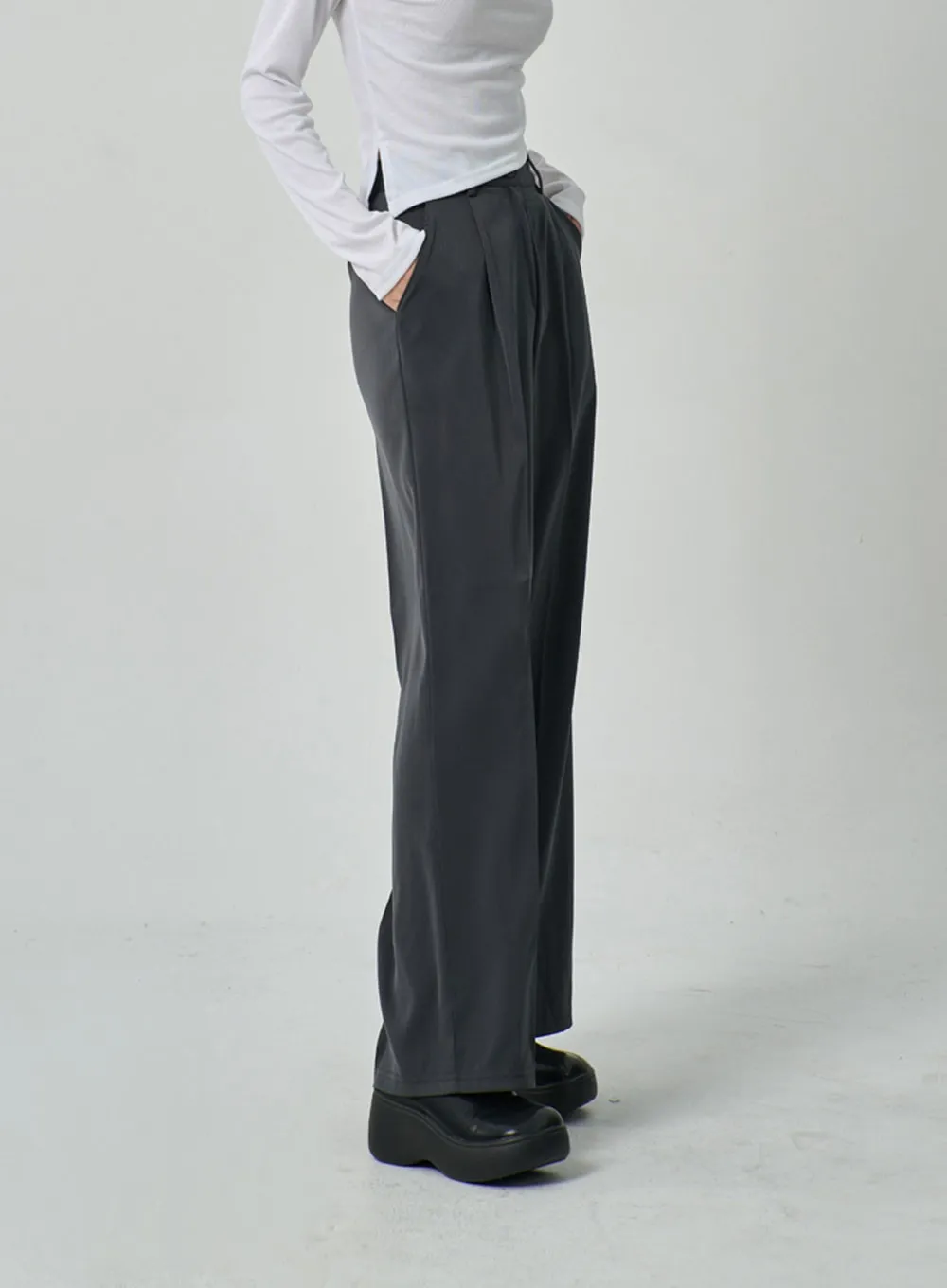 Wide Leg Tailored Pants IF315 sold by Lewkin product image thumbnail 2