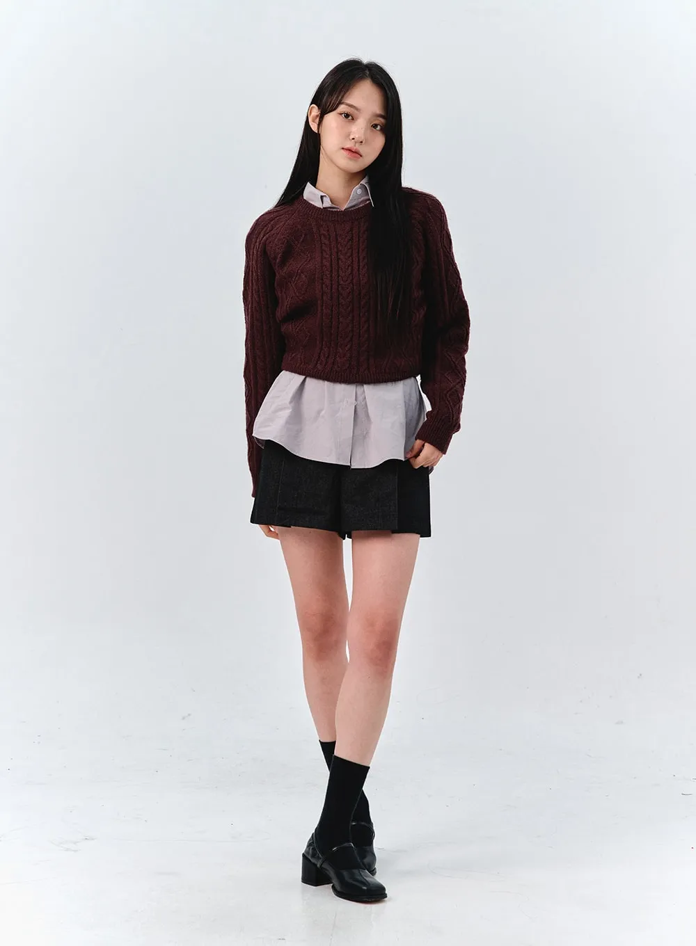 Classic Cable Knit Sweater OO319 sold by Lewkin product image thumbnail 5
