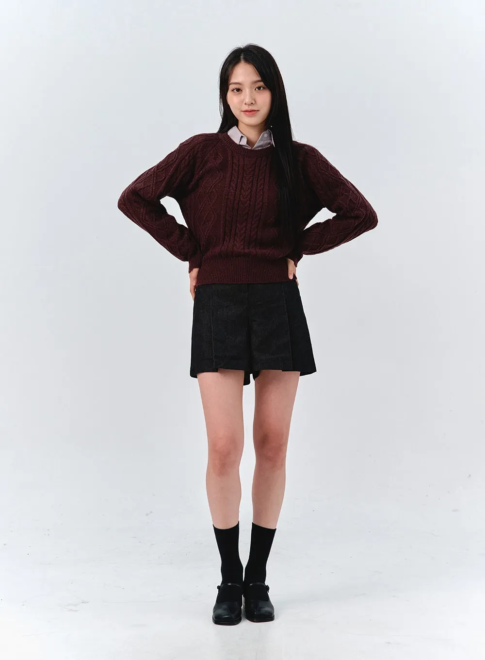 Classic Cable Knit Sweater OO319 sold by Lewkin product image thumbnail 3