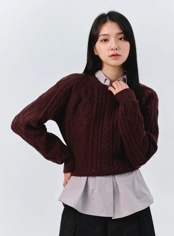 Classic Cable Knit Sweater OO319 sold by Lewkin