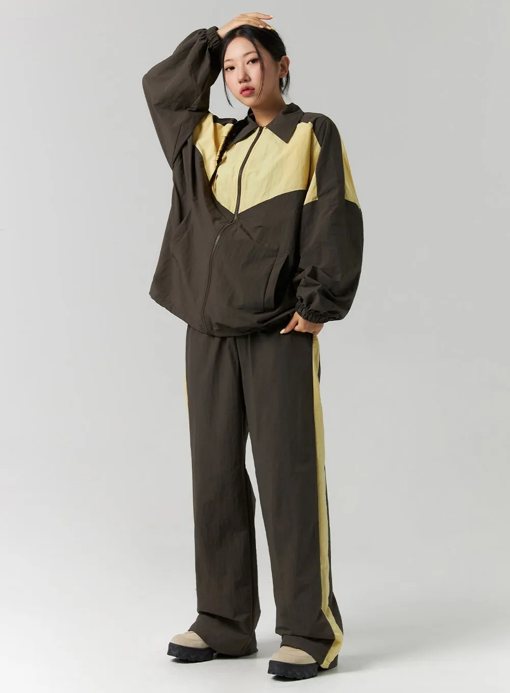 Nylon Wide Fit Pants CS311 sold by Lewkin
