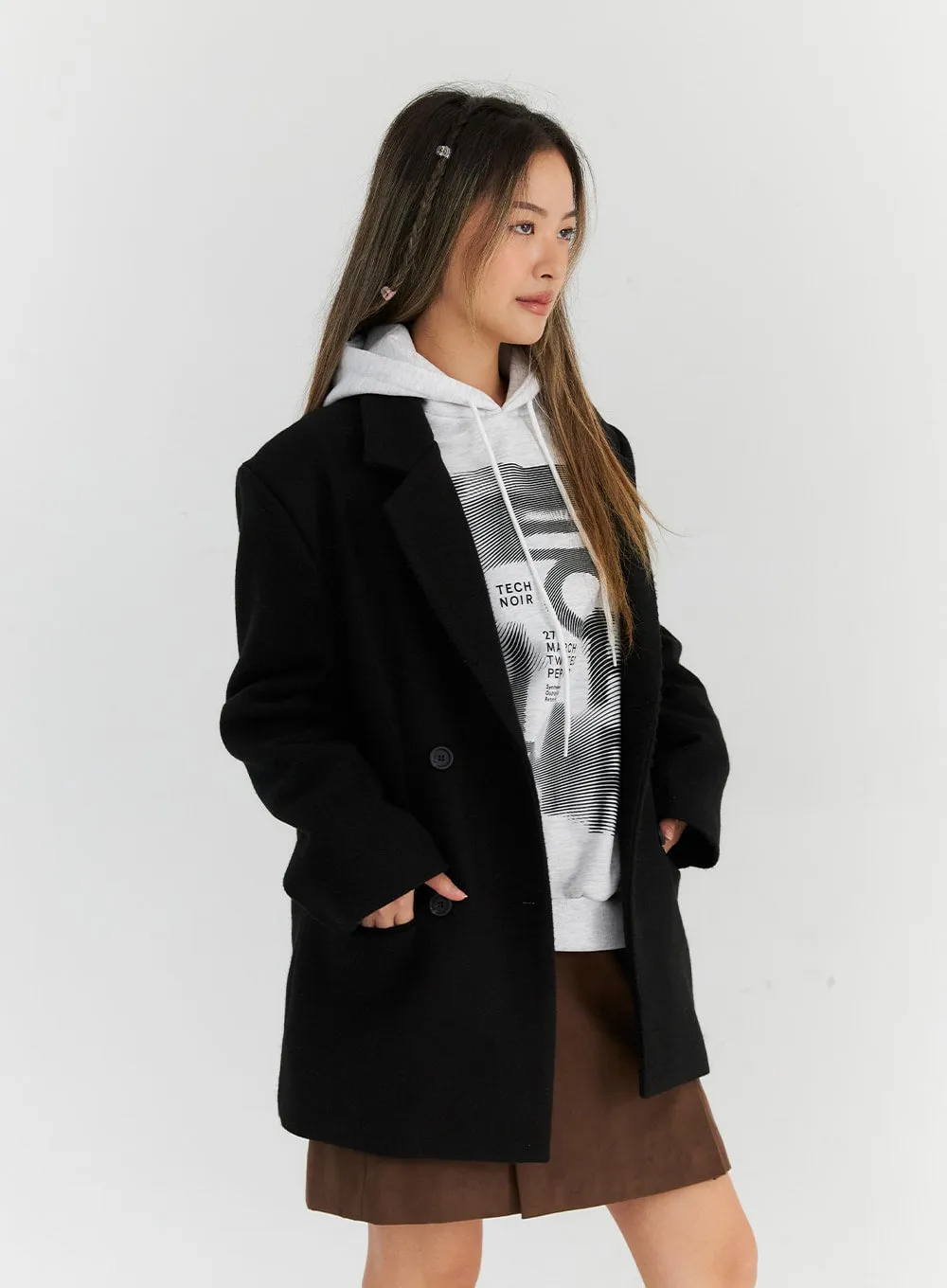 Oversized Midi Tailored Jacket CN313 sold by Lewkin product image thumbnail 5