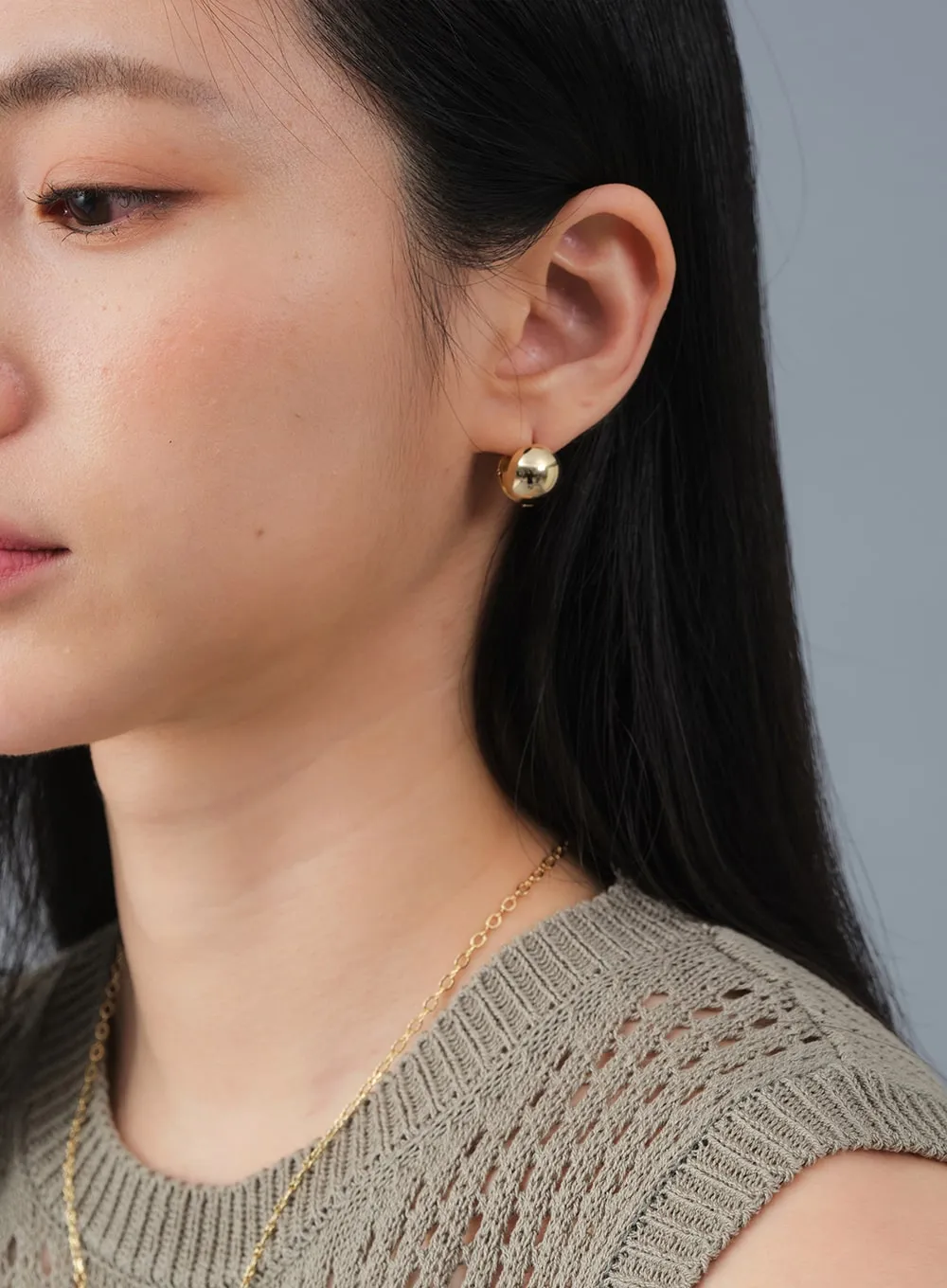 Simple Mini Ball Earrings OJ02 sold by Lewkin product image thumbnail 2