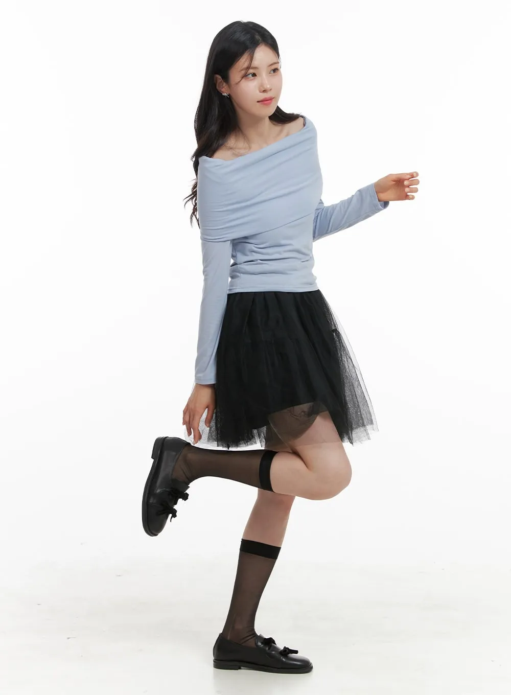 Mesh Layered Ribbon Mini Skirt OA419 sold by Lewkin
