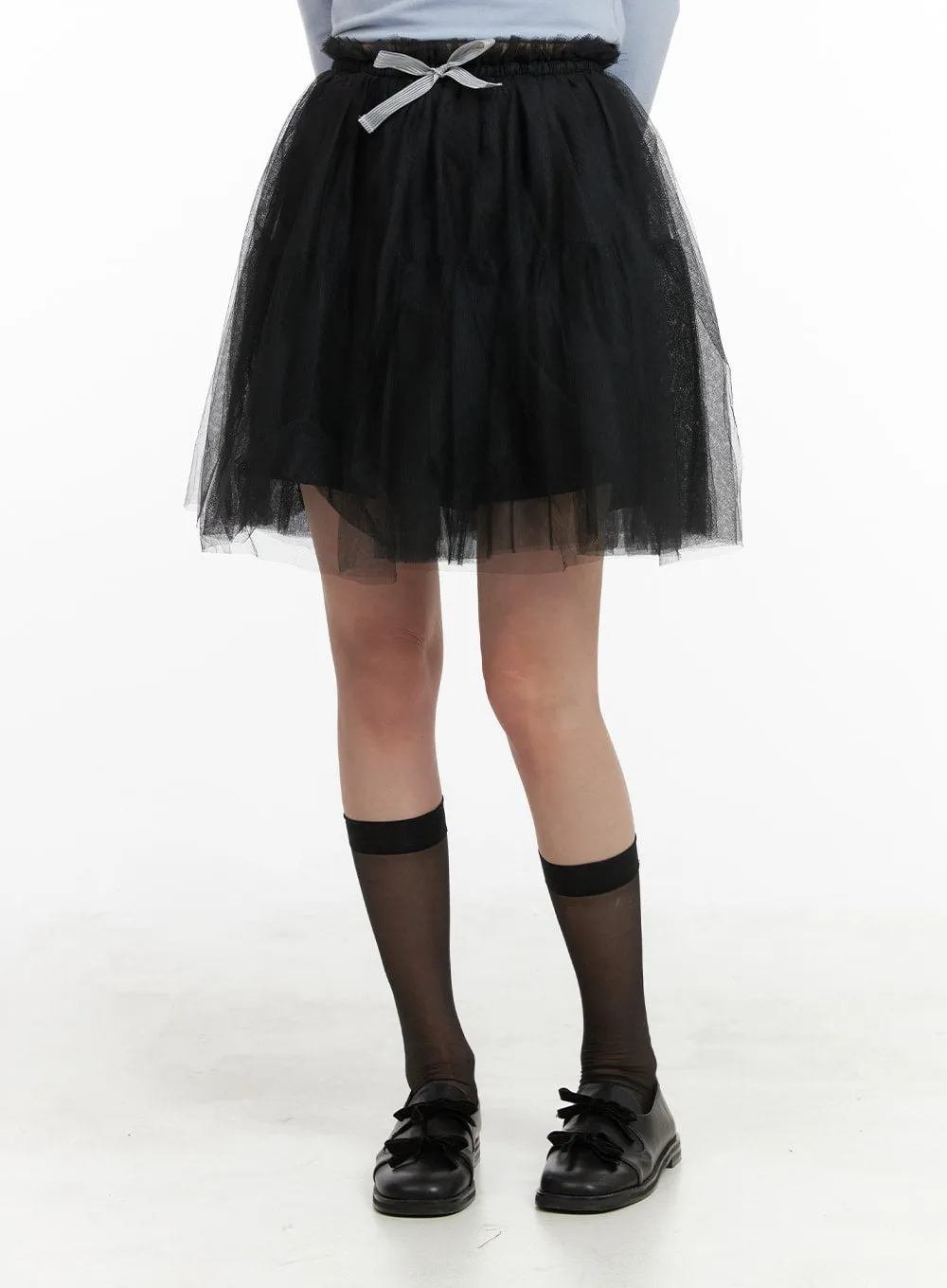 Mesh Layered Ribbon Mini Skirt OA419 sold by Lewkin product image thumbnail 2