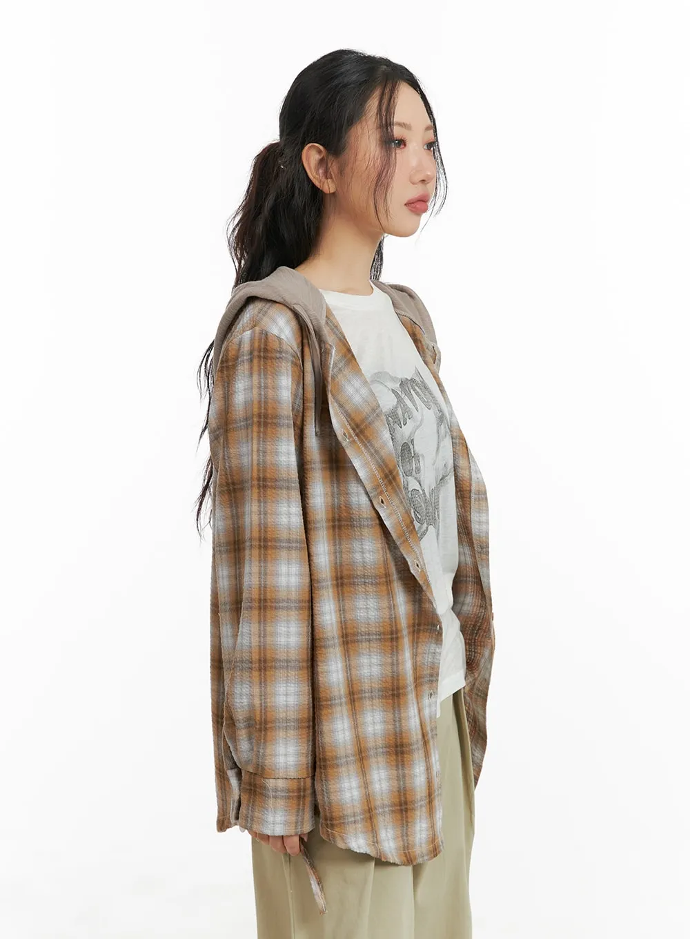 Checkered Hooded Shirt CM426 sold by Lewkin product image thumbnail 3